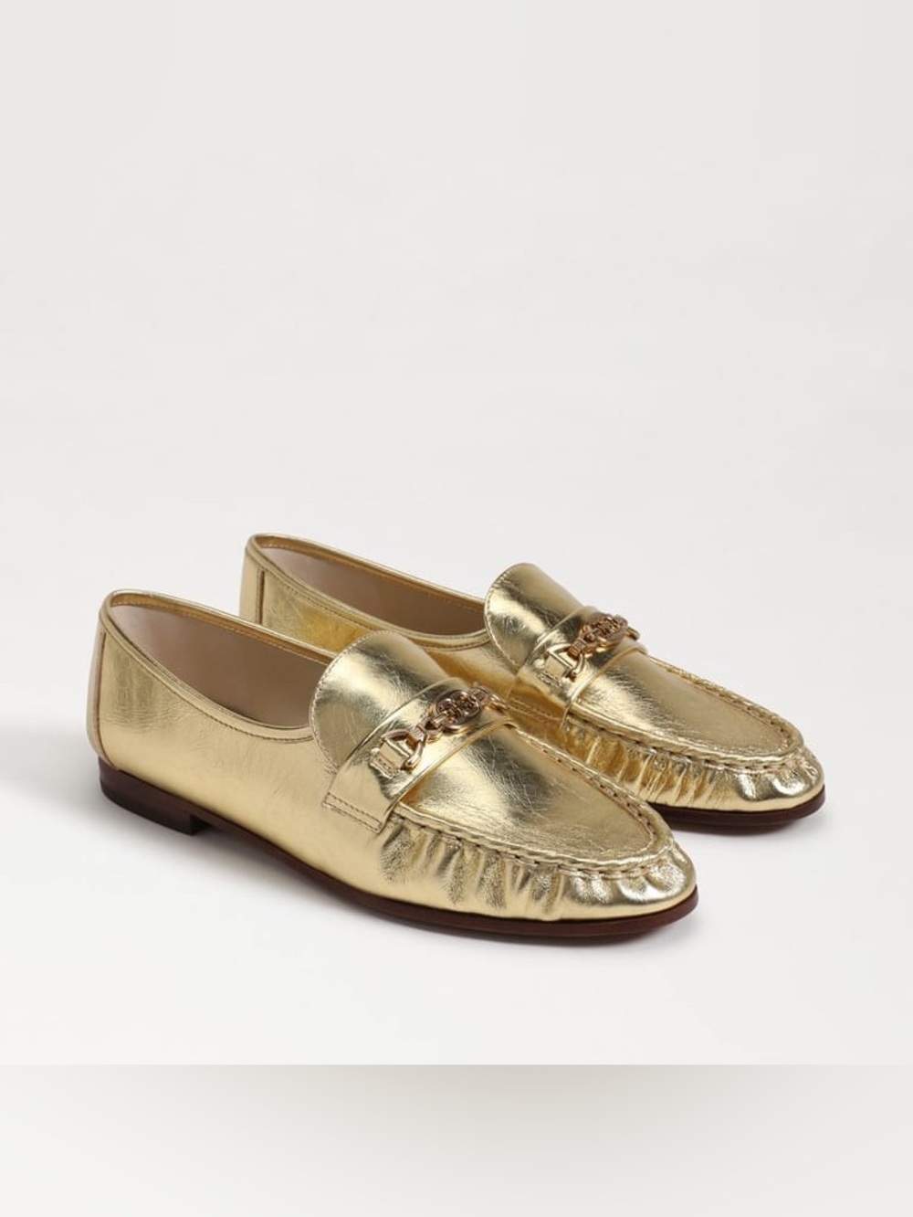 SAM EDELMAN LUCCA BIT LOAFERS IN AMBER GOLD 8.5 - Picture 2 of 11